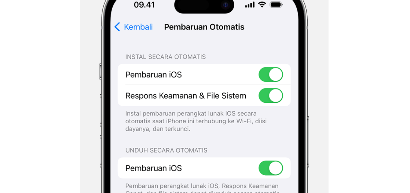 cara update ios