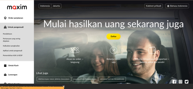 Driver Maxim Motor dan Mobil Beserta Syaratnya 1 driver maxim
