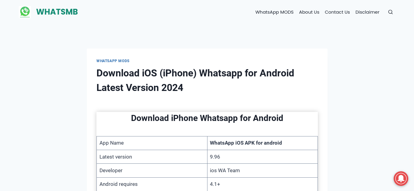 link download whatsapp ios for android