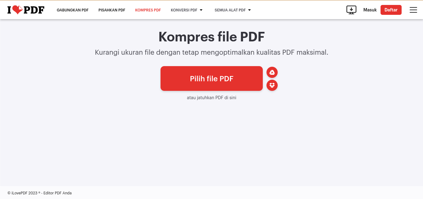 Website Mengecilkan Ukuran PDF