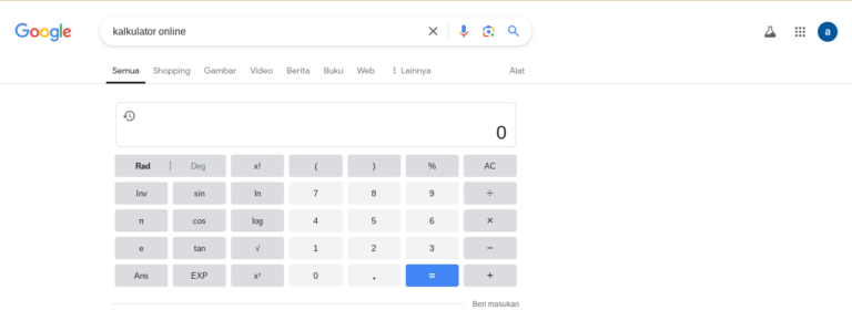 cara menggunakan kalkulator online